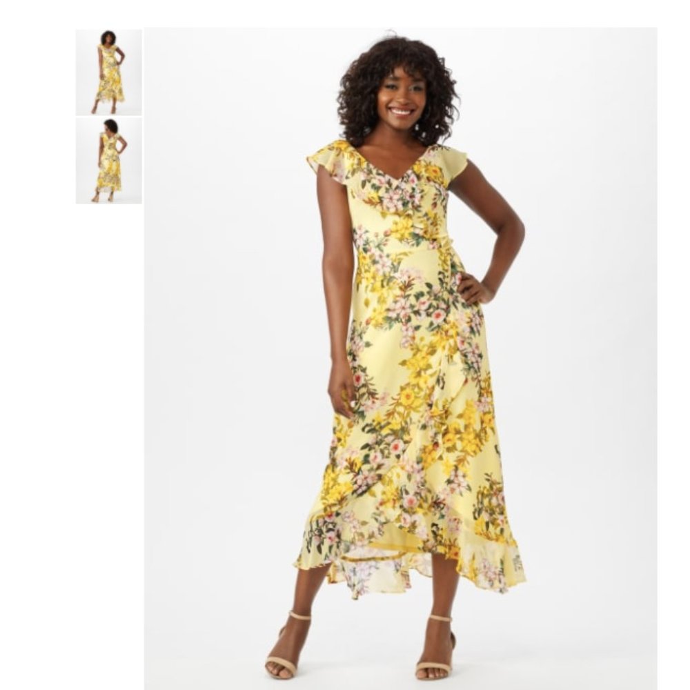 NWT London Times Ruffle Floral midi 4